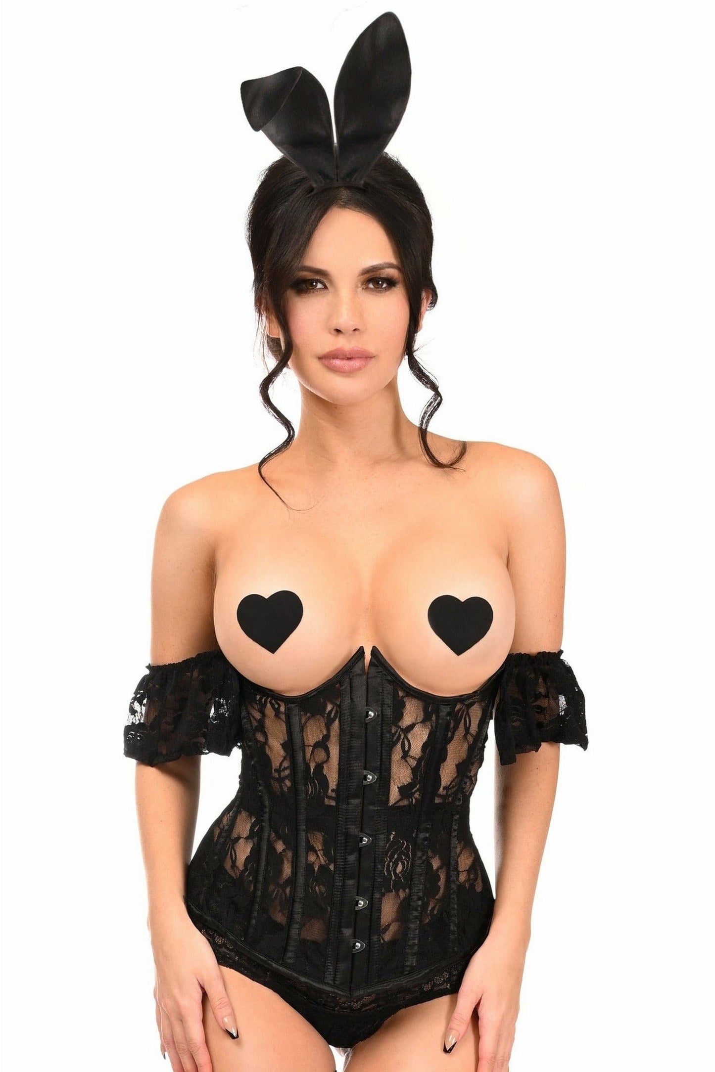 Lavish 3 PC Daring Lace Bunny Corset Costume