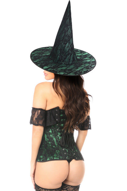 Lavish 2 PC Emerald Witch Corset Costume