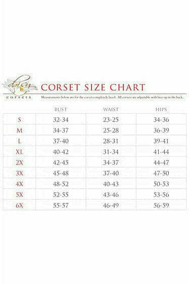 Top Drawer Black Brocade Steel Boned Corset w/Clasp Closure - Daisy Corsets