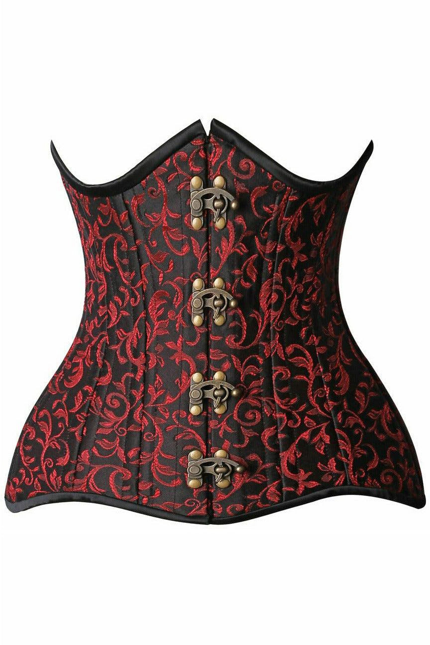 Top Drawer CURVY Brocade Double Steel Boned Under Bust Corset - Daisy Corsets