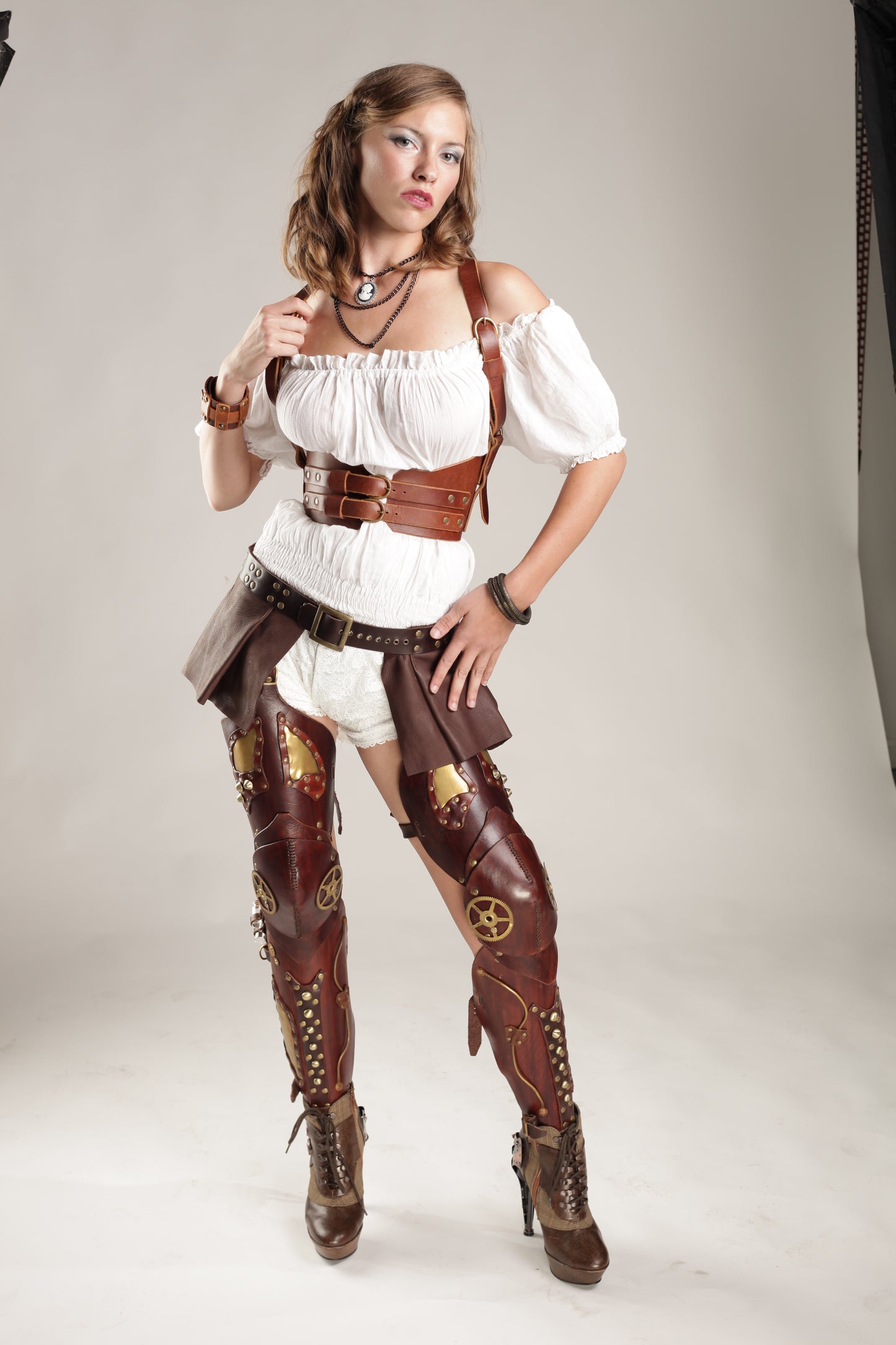 Fancy Steampunk Leg Armor