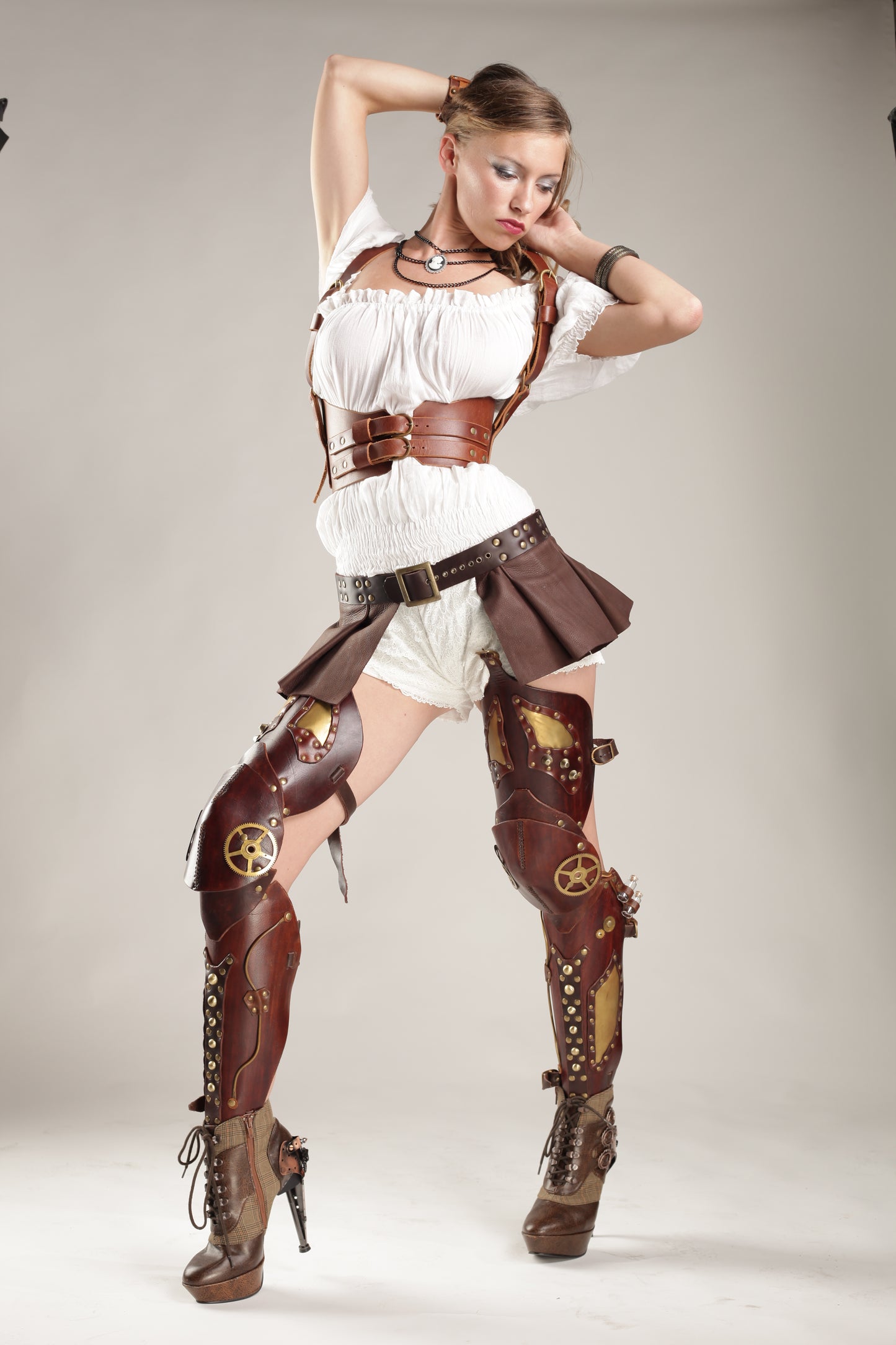 Fancy Steampunk Leg Armor