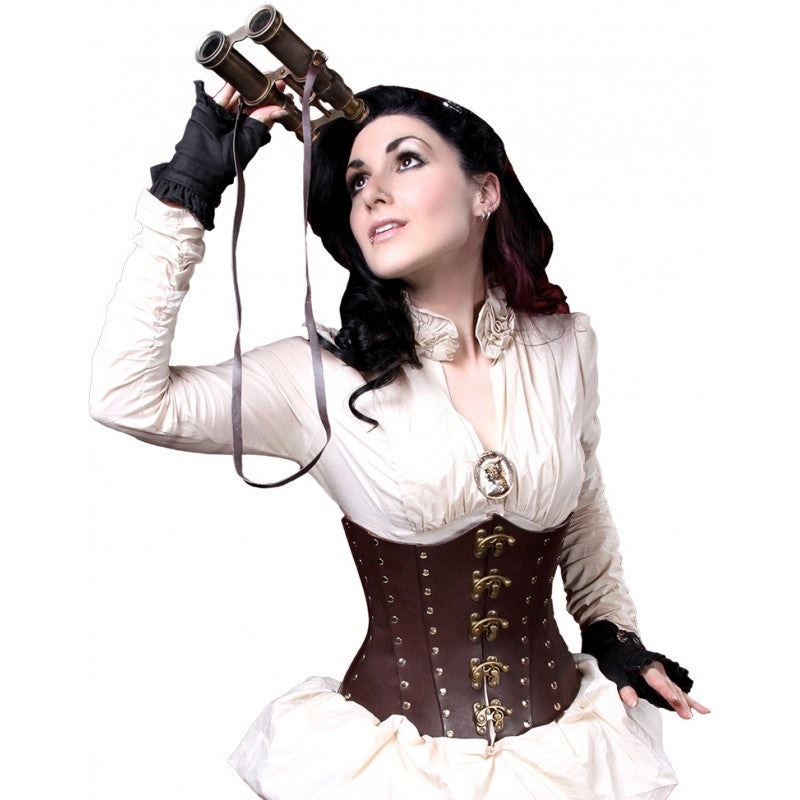 Drk Brown Hard Leather Corset