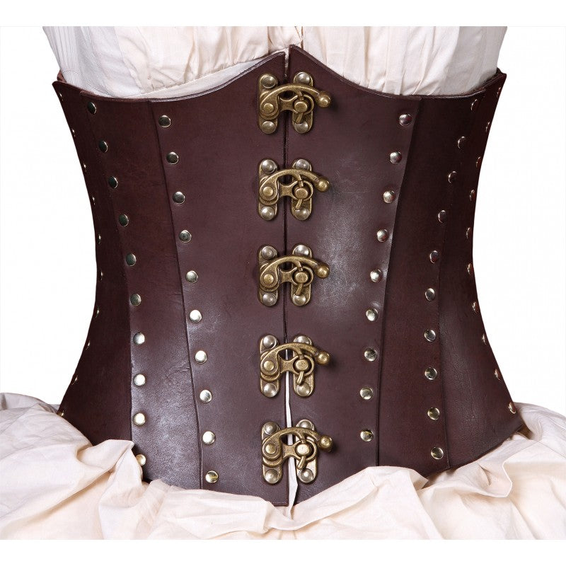 Drk Brown Hard Leather Corset