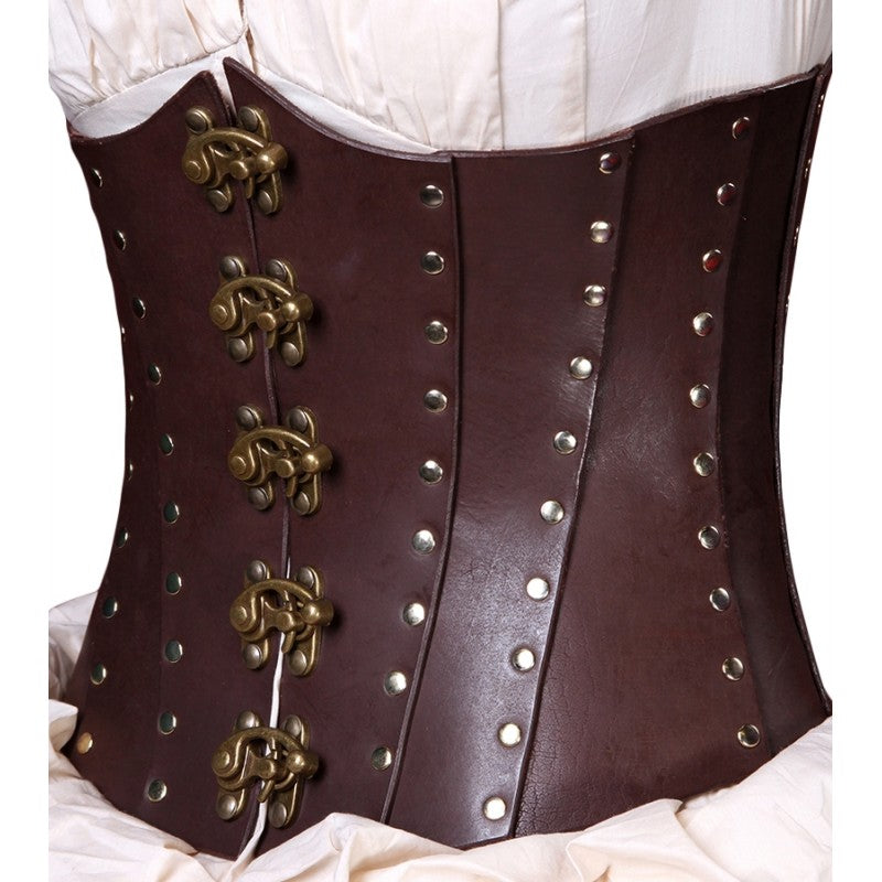 Drk Brown Hard Leather Corset