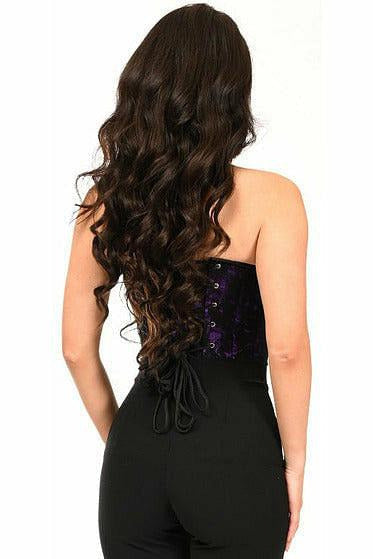 Lavish Purple Lace Front Zipper Corset - Daisy Corsets