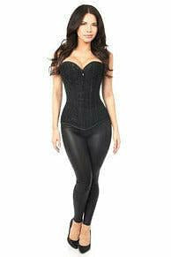 Lavish Black Lace Front Zipper Corset - Daisy Corsets