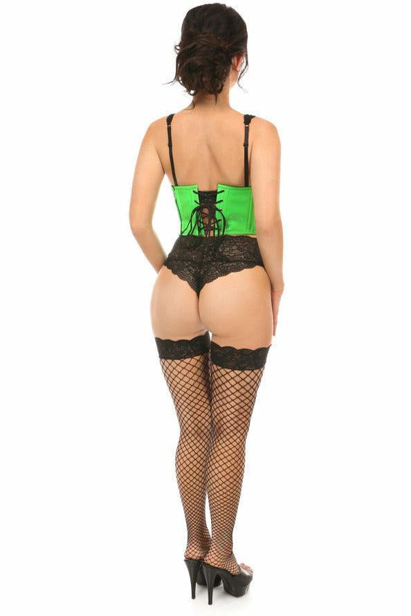 Lavish Neon Green Patent Open Cup Underwire Waist Cincher - Daisy Corsets