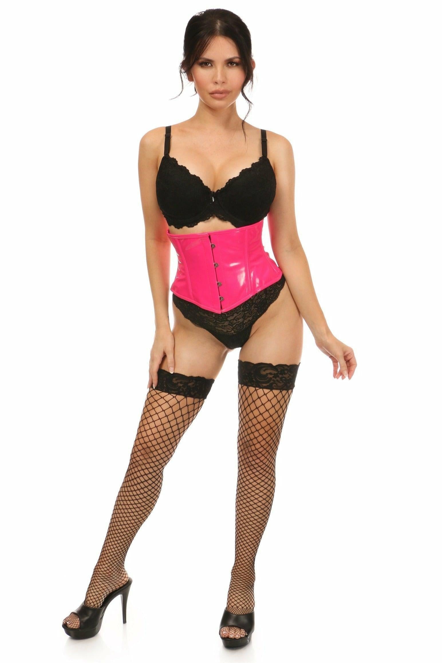 Lavish Hot Pink Patent Mini Cincher - Daisy Corsets