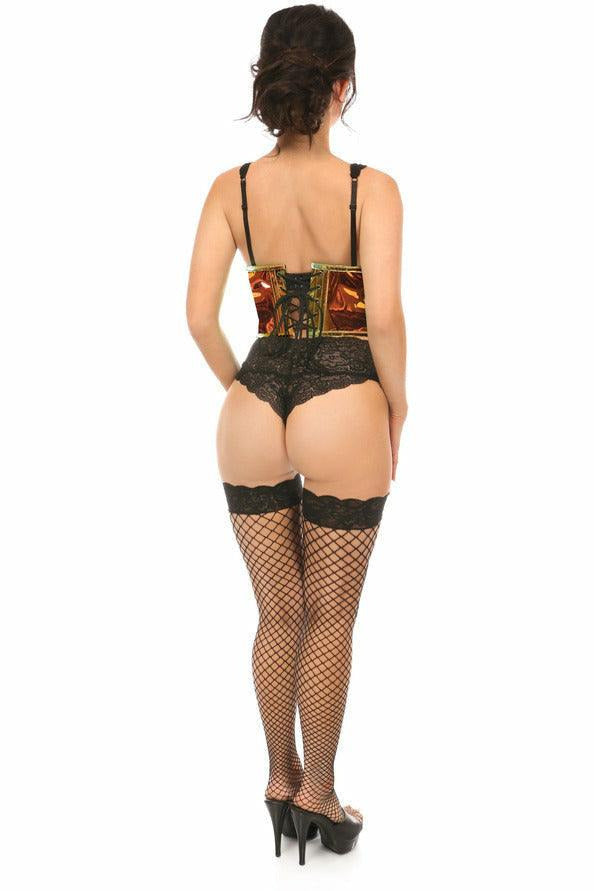 Lavish Sunset Holo Open Cup Underwire Waist Cincher - Daisy Corsets