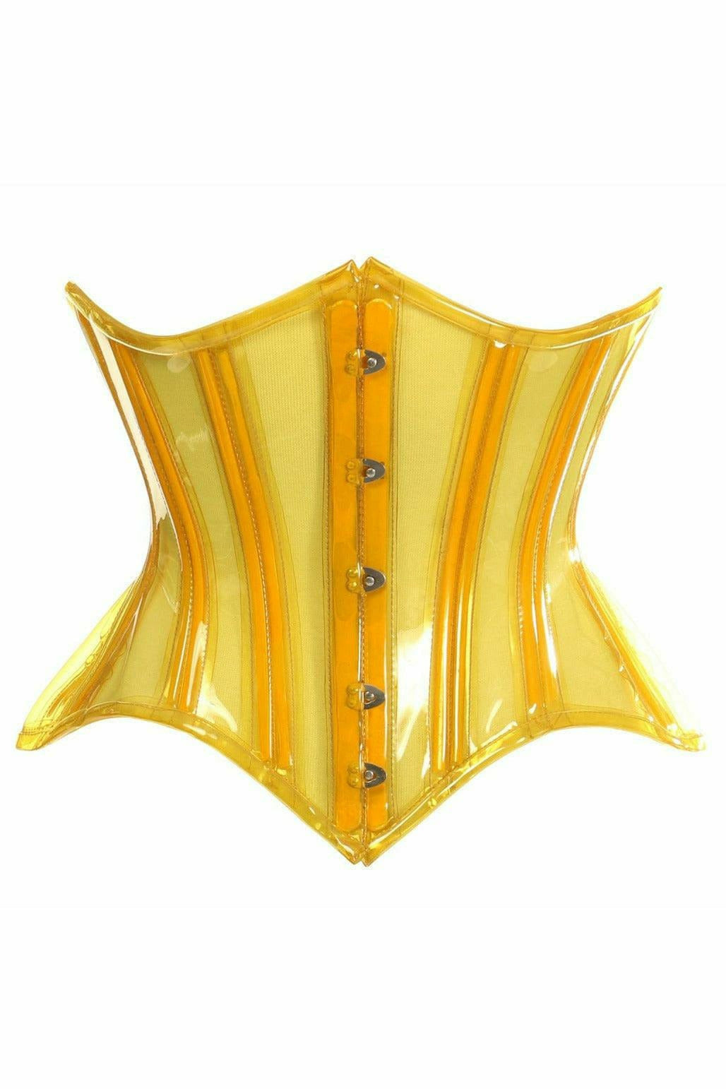 Lavish Yellow Clear Curvy Underbust Waist Cincher Corset - Daisy Corsets