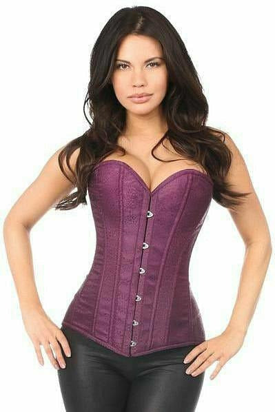 Lavish Plum Brocade Corset - Daisy Corsets