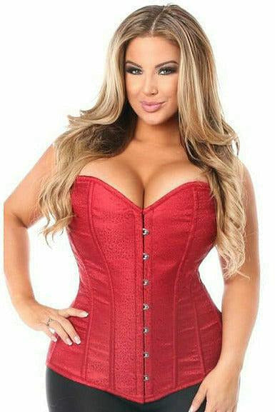 Lavish Wine Brocade Corset - Daisy Corsets