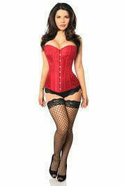 Lavish Wine Brocade Corset - Daisy Corsets