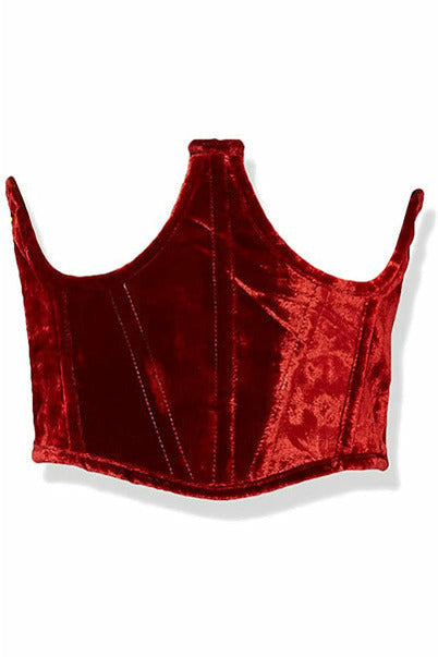 Lavish Red Velvet Underwire Waist Cincher Corset