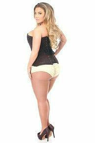 Lavish Dark Brown Lace Overbust Corset w/Zipper - Daisy Corsets