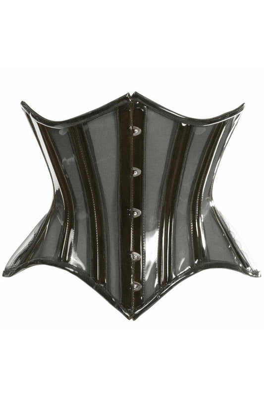 Lavish Black Clear Curvy Underbust Waist Cincher Corset - Daisy Corsets