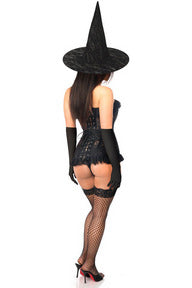 Lavish 3 PC Sheer Lace Witch Corset Costume