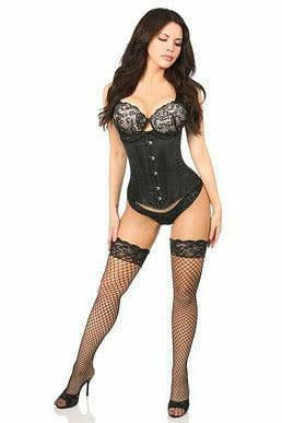 Lavish Black Brocade Underbust Corset - Daisy Corsets