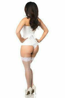 Lavish White Brocade Corset - Daisy Corsets