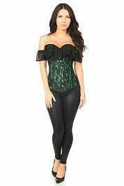 Lavish Green Lace Off-The-Shoulder Corset - Daisy Corsets