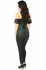 Lavish Green Lace Off-The-Shoulder Corset - Daisy Corsets