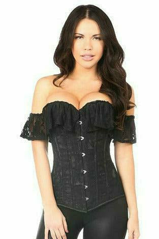 Lavish Black Lace Off-The-Shoulder Corset - Daisy Corsets