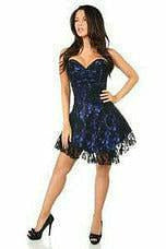 Lavish Blue Lace Corset Dress - Daisy Corsets