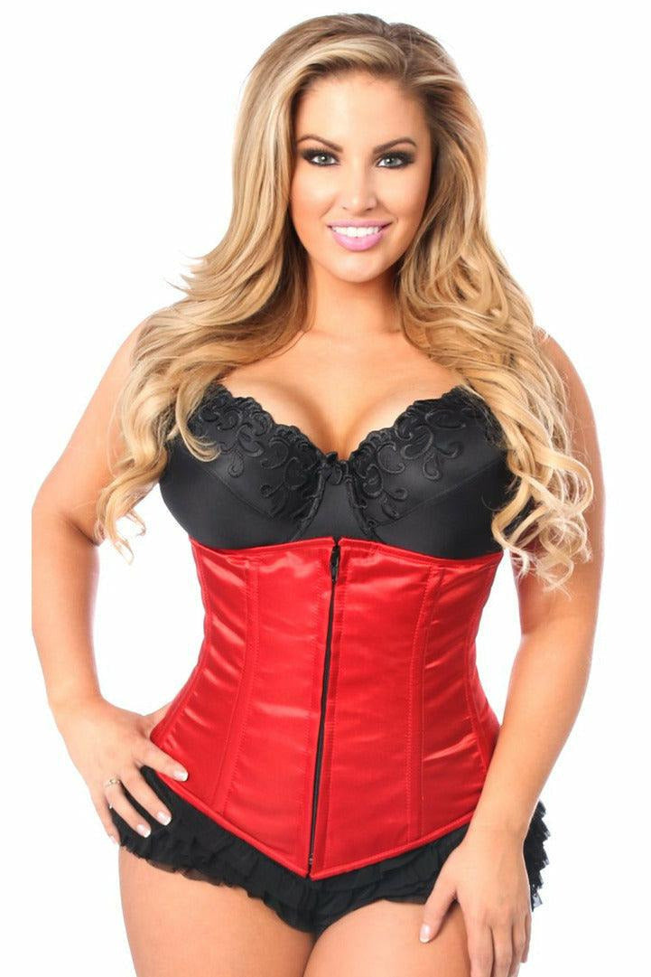 Lavish Red Underbust Zipper Corset - Daisy Corsets