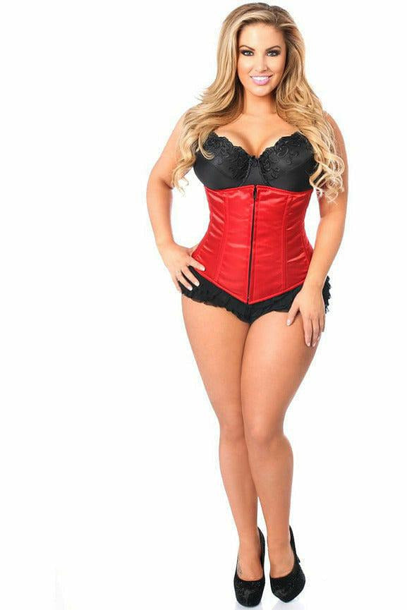 Lavish Red Underbust Zipper Corset - Daisy Corsets