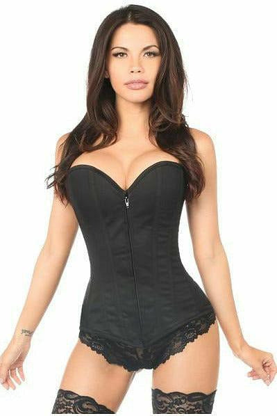 Lavish Black Cotton Overbust Corset - Daisy Corsets