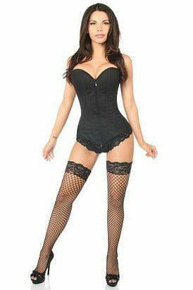 Lavish Black Cotton Overbust Corset - Daisy Corsets