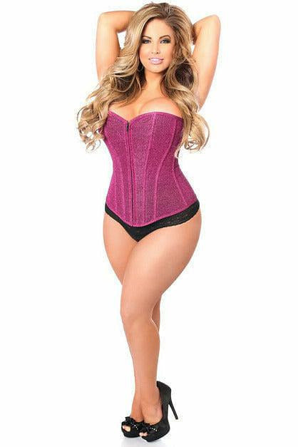 Lavish Fuchsia Glitter Front Zipper Corset - Daisy Corsets