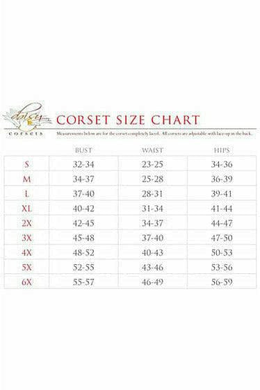 Top Drawer Dark Green Brocade Steel Boned Corset w/Clasp Closure - Daisy Corsets