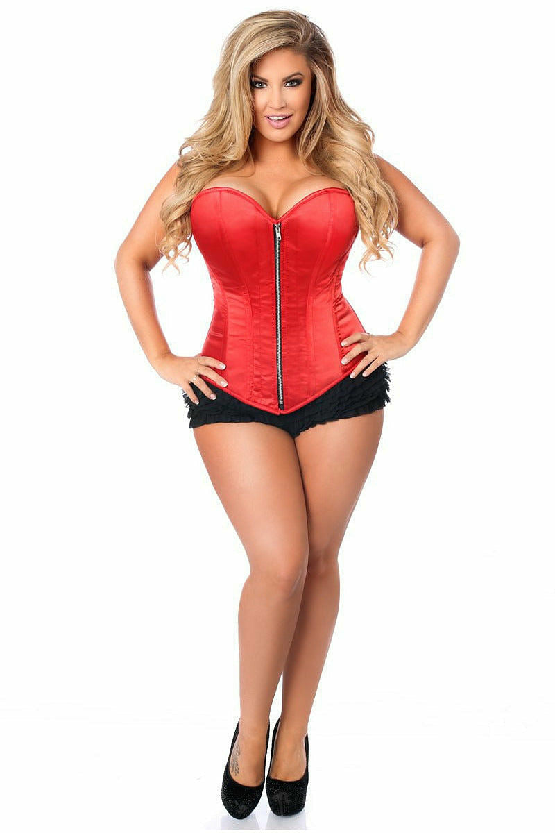 Top Drawer Red Satin Steel Boned Corset