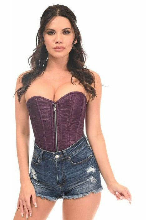 Top Drawer Plum Brocade Steel Boned Corset