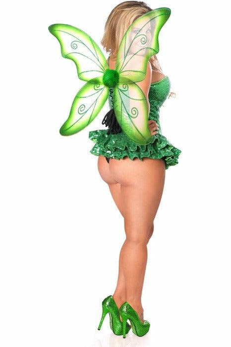 Top Drawer Premium Sequin Green Fairy Corset Dress Costume - Daisy Corsets