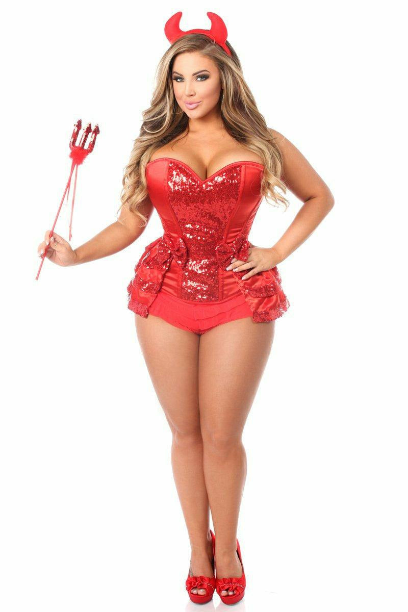 Top Drawer 5 PC Red Hot Devil Costume - Daisy Corsets