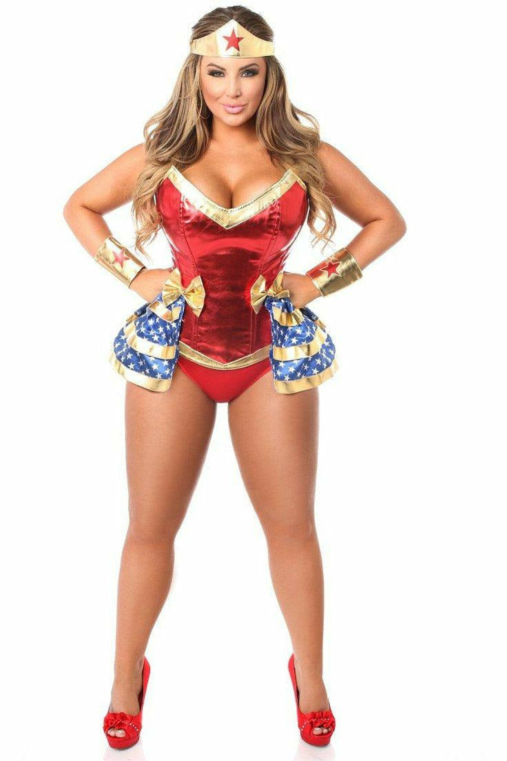 Top Drawer Premium 4 PC Superhero Corset Costume - Daisy Corsets